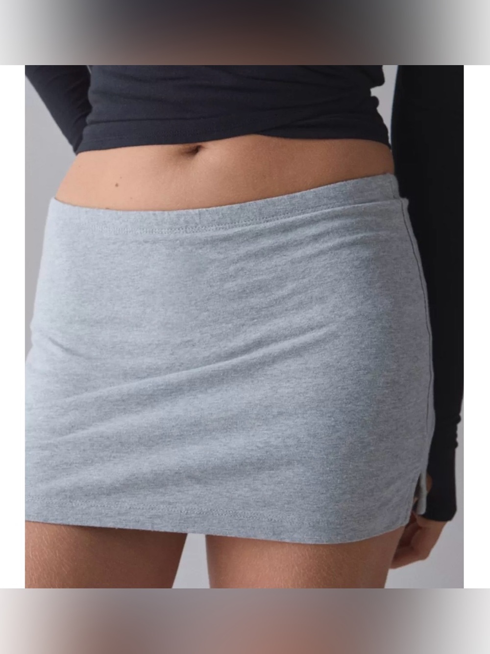 Grey Cotton Mini Skirt//
Out From Under Bec Low-Rise
Mini Skort